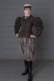 Victorian woman wearing a cycling ensemble (Tracey 6265)